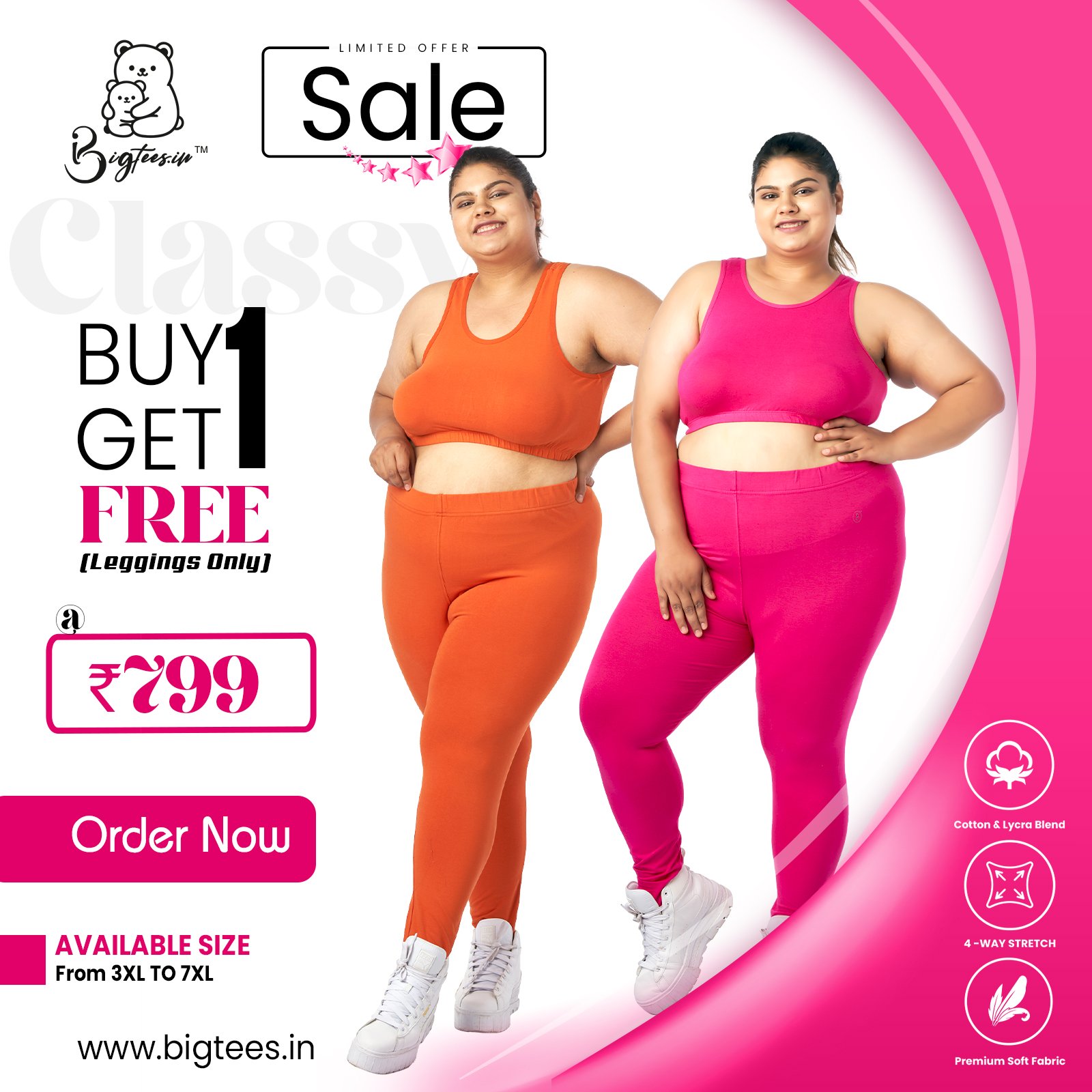 Leggings Combo for Plus Size Women (3XL to 7XL) Leggings combo for plus size women, 3XL to 7XL